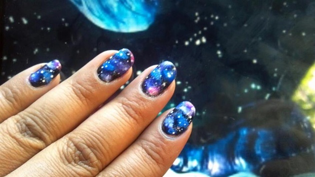 My first attempt at Galaxy Nails!