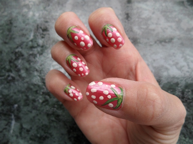 Strawberry Toe Nail Art for Beginners - wide 1