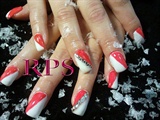 Red &amp; White Stripes with diamond accents