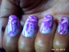 white and violet flower nail art design