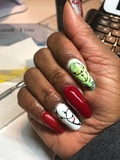 Grinch Hand Painted Nails 