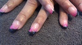 Sculptured black and pink glitter fade