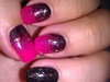 pink and black glitter fade