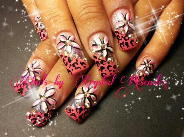 leopard and flower