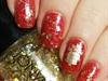 Christmas nails - Red and Gold