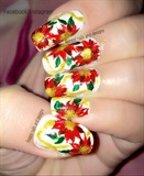 Red Floral (Christmas Nails)
