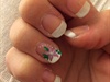 French Manicure With Flower