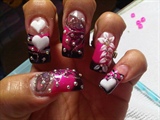 pink n black 3D with half butterfly&#39;s 