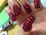 Red bling nails