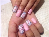 Pink and LV nails