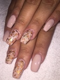 Nude Colors With Foil  Fall Nails