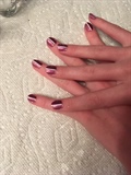 Two-Toned Purple Half And Half Nails