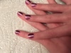Two-Toned Purple Half And Half Nails
