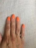 Orange Gel Polish On Gel Extensions 
