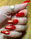 Red With Gold Flakes