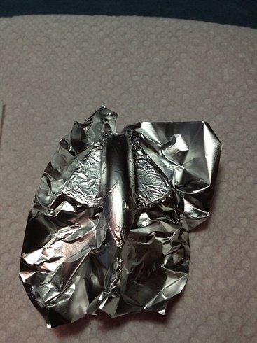 Cover the nail tip with a aluminum foil tightly.