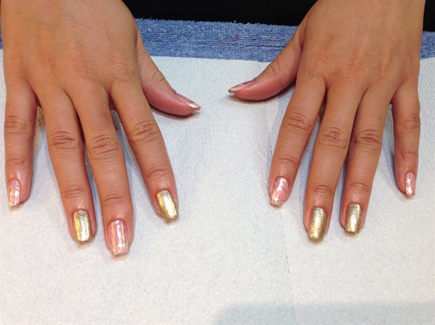 Paint gold on another nails.\n