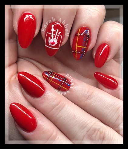 Red Hot Chilli Piper Freehand Nail Art 