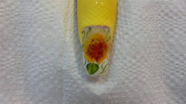 French manicure with rose