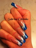French Blue Sea Nails