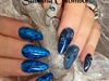 Blue Almond Gel Nails