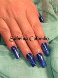Marble Blu Square Nails