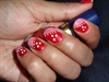 pink french,red color with white dots