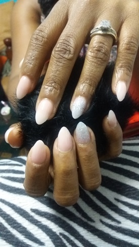 Natural almond shaped nails