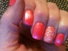 Coral with glitter &amp; stamp