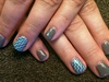 Tiffany blue, grey, chevron