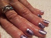 Elegance - Purple nails with gem stones