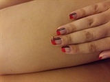 red nails with ring