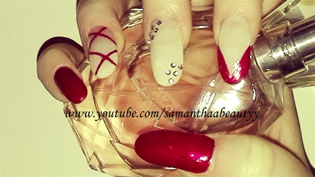 Red Striped Nail Design