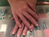 Gel French Tips Hand Painted On 