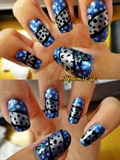 BBS (Blue,Black,Silver) Nail Art