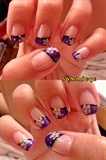 French Manicure with flower