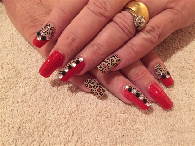 Red Leopard Print Bling
