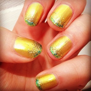 gold and green giltter