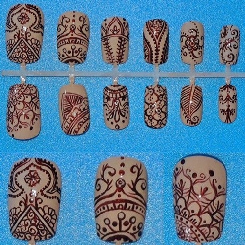 Henna Tattoo nail art