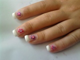 gels and nail art flowers with gems