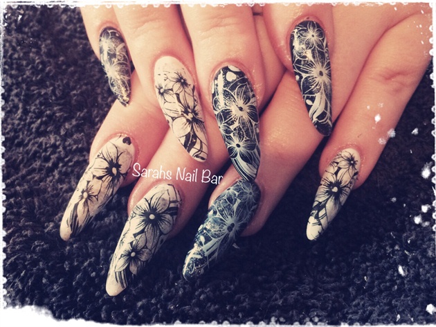 Stilletto&#39;s With Stamping Nail Art