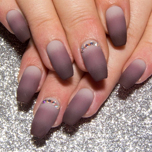 Matte Nude Ombre Coffin Nails