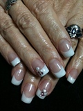 French Acrylics with pearl feature nails