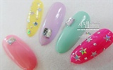 Korean star glitter nail art