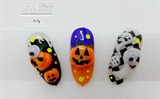 Halloween nail art with Korean pumpkins