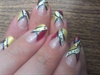 Natural nails_abstract_red and yellow