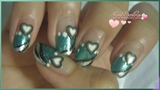 Black and White Heart French Tip