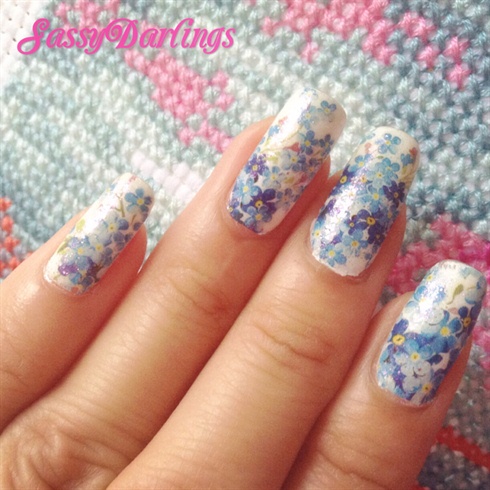 Blue Flower nails