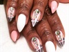 Almond Shaped Tips With Rhinestoned Art