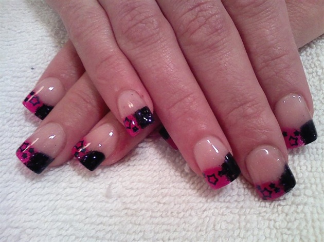 pink and black with stars